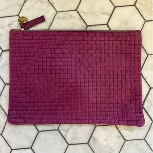 Clare V flat woven clutch